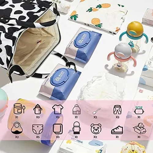 Femuar Diaper Bag Backpack Multifunction Maternity Diaper Bag for Baby Girls & Boys Large Capacity Travel Nappy Bags - 2