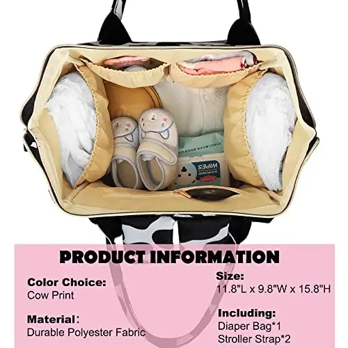 Femuar Diaper Bag Backpack Multifunction Maternity Diaper Bag for Baby Girls & Boys Large Capacity Travel Nappy Bags - 3