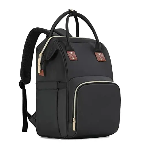 Femuar Diaper Bag Backpack Multifunction Maternity Nappy Baby Bag for Girls & Boys Large Capacity Travel Diaper Bags Dark Black - FEMUAR