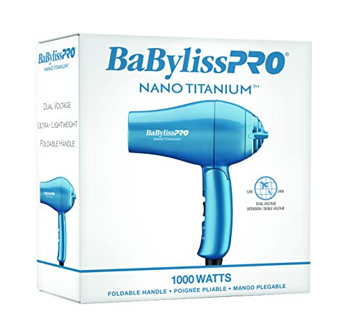 Фен для путешествий BaBylissPRO Nano Titanium, синий - 9