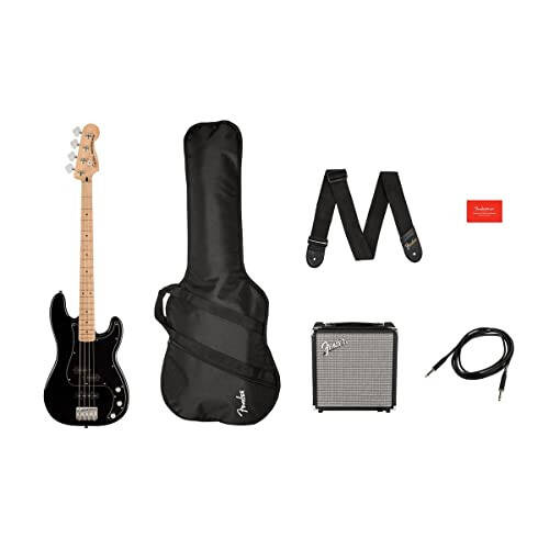 Fender 4 String Bass Guitar Packages, Right Hand, Black (0372981006) - 2