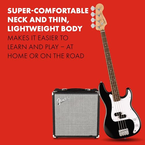 Fender Squier Debut Series Precision Bass Guitar, Beginner Guitar, with 2-Year Warranty, Includes Free Lessons, Black with Matte Finish - 3