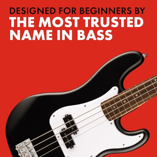 Fender Squier Debut Serisi Precision Bass Gitaryasi, Boshlang‘ich Gitaryasi, 2 Yillik Kafolatli, Bepul Darslarni O‘z Ichiga Olgan, Qora Mat Qoplamali - 4