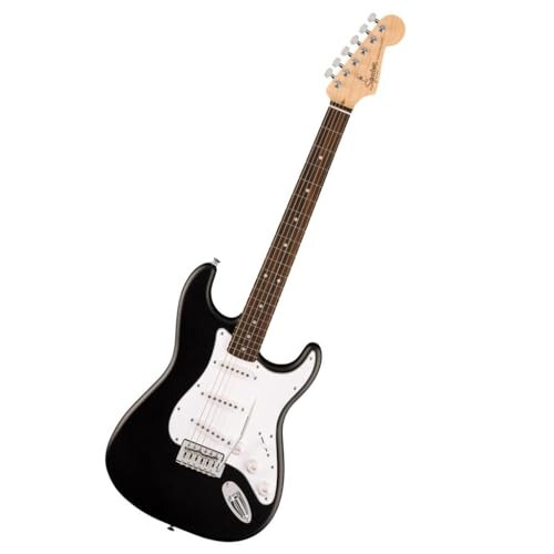 Fender Squier Debut Serisi Stratocaster Elektrik Gitara, Yangi Boshlanuvchilar Uchun Gitara, 2 Yillik Kafolat, Teginga Darslarni O'z Ichiga Olgan, Mat Qora Rangi - 1