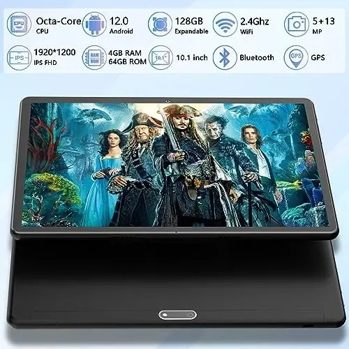 FEONAL Tablet 10.1 inch Android Tablet 2026 Latest Update Octa-Core Processor with 64GB Storage, Dual 13MP+5MP Camera, WiFi, Bluetooth, GPS, 512GB Expand Support, IPS Full HD Display (Black) - 5