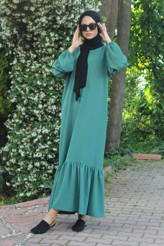 Ferace Dress-EMERALD GREEN - 2
