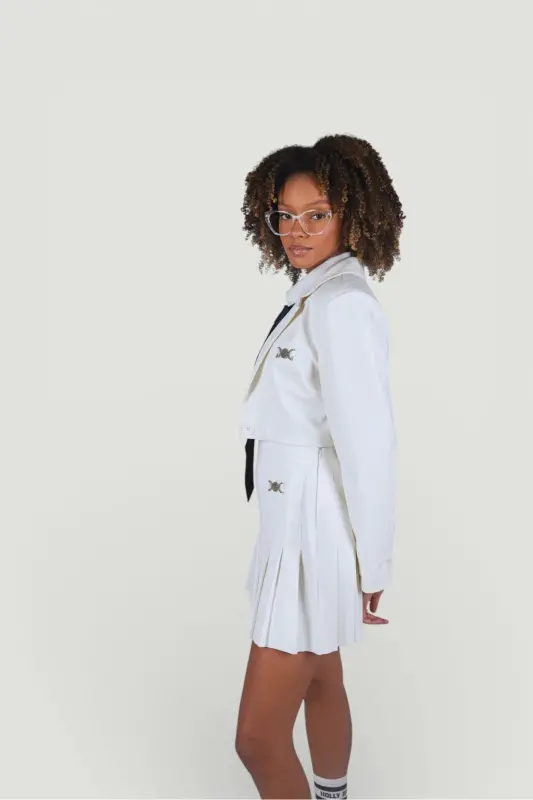 Фермуар Капамалы Пилели Мини Колледж Дери Этек Экрю - 3