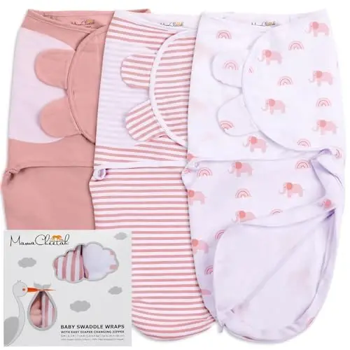 Mama Cheetah Baby Swaddle Blanket with Zipper, Newborn Swaddle Sack, Baby Swaddles Sleep Sack 0-3 Months, Baby Swaddle Wrap for Baby Boy & Girl, 3-Pack - 1