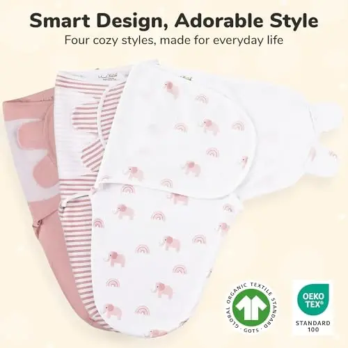 Mama Cheetah Baby Swaddle Blanket with Zipper, Newborn Swaddle Sack, Baby Swaddles Sleep Sack 0-3 Months, Baby Swaddle Wrap for Baby Boy & Girl, 3-Pack - 2