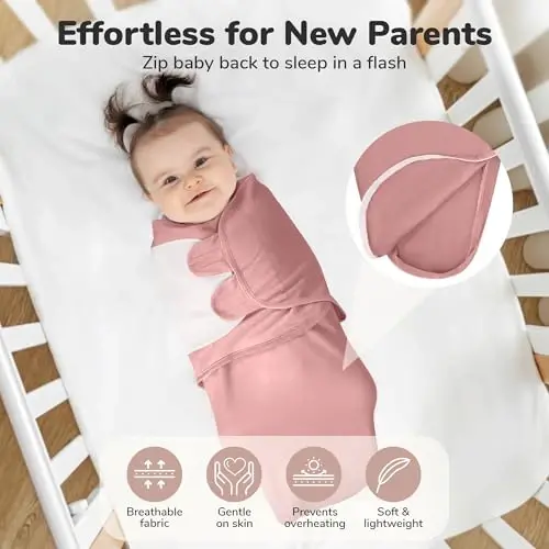 Mama Cheetah Baby Swaddle Blanket with Zipper, Newborn Swaddle Sack, Baby Swaddles Sleep Sack 0-3 Months, Baby Swaddle Wrap for Baby Boy & Girl, 3-Pack - 5