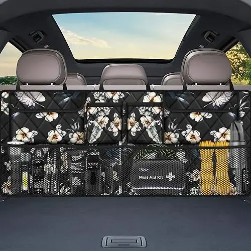 Femuar Car Trunk Organizer, Large Capacity Backseat Trunk Organizer (42