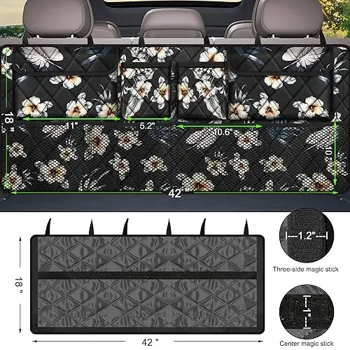 Femuar Car Trunk Organizer, Large Capacity Backseat Trunk Organizer (42