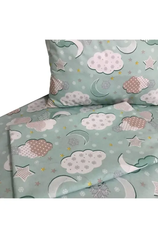 Fermuarlı Bebek Nevresim Takımı - Yeşil - Y YAĞIZ HOME COLLECTION