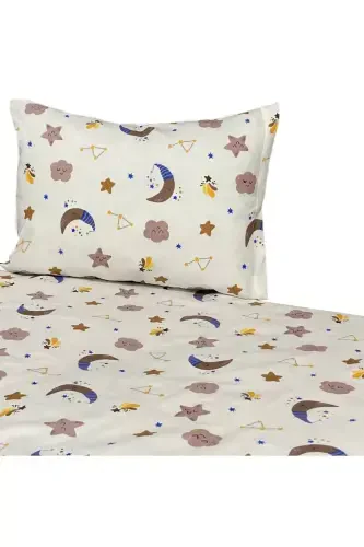 Fermuarlı chaqaloq choyshablari to'plami - Oq fon, to'q jigarrang - Y YAĞIZ HOME COLLECTION (1)