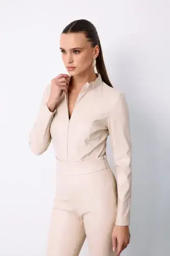 Fermuarlı Charm Bodysuit - Tosh - 1