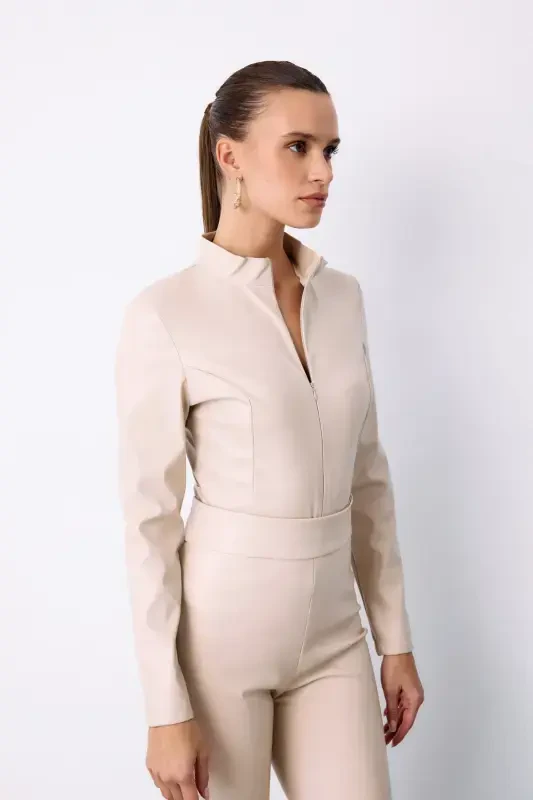 Fermuarlı Charm Bodysuit - Tosh - 3