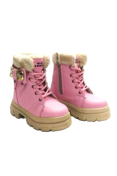 Fermuarlı İçi Yünlü Su Geçirmez Kız Çocuk Botu-Pembe - NETSHOES