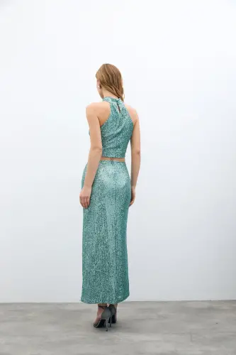 Fermuarli Karolin Midi Yubka - Mint-MINT - 6