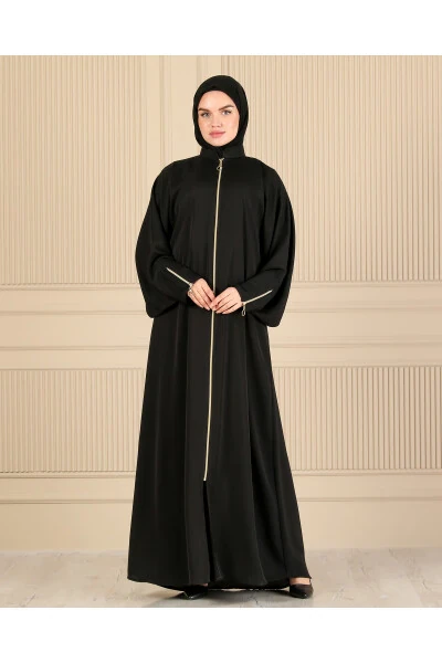 Fermuarlı Kengaygan Yengli Ferace & Abaya - 3