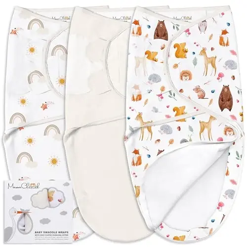 Mama Cheetah Baby Swaddle Blanket with Zipper, Newborn Swaddle Sack, Baby Swaddles Sleep Sack 0-3 Months, Baby Swaddle Wrap for Baby Boy & Girl, 3-Pack - 1