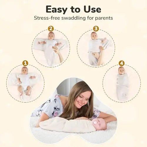 Mama Cheetah Baby Swaddle Blanket with Zipper, Newborn Swaddle Sack, Baby Swaddles Sleep Sack 0-3 Months, Baby Swaddle Wrap for Baby Boy & Girl, 3-Pack - 3