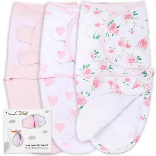 Fermuarlı Mama Çita Bebek Kundak Battaniyesi, Yenidoğan Kundak Tulumu, Bebek Kundak Uyku Tulumu 0-3 Ay, Erkek ve Kız Bebek için Bebek Kundak Sargısı, 3'lü Paket - MAMA
