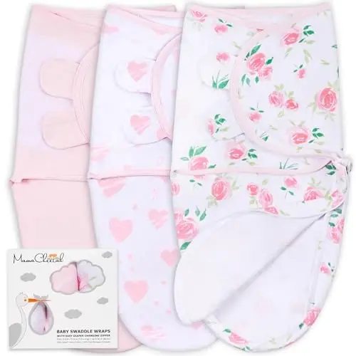 Mama Cheetah Baby Swaddle Blanket with Zipper, Newborn Swaddle Sack, Baby Swaddles Sleep Sack 0-3 Months, Baby Swaddle Wrap for Baby Boy & Girl, 3-Pack - 1