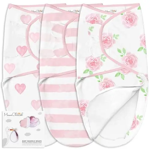 Mama Cheetah Baby Swaddle Blanket with Zipper, Newborn Swaddle Sack, Baby Swaddles Sleep Sack 0-3 Months, Baby Swaddle Wrap for Baby Boy & Girl, 4-Pack - 1