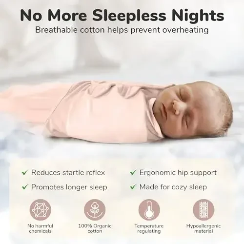 Mama Cheetah Baby Swaddle Blanket with Zipper, Newborn Swaddle Sack, Baby Swaddles Sleep Sack 0-3 Months, Baby Swaddle Wrap for Baby Girl - 5