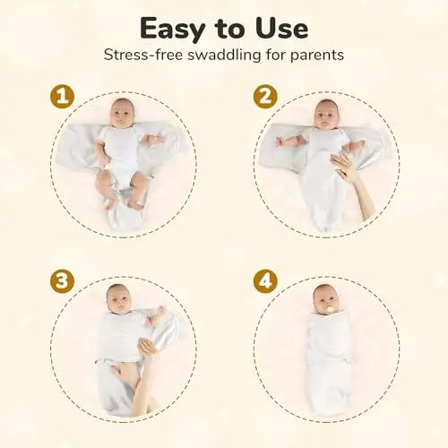 Mama Cheetah Baby Swaddle Blanket with Zipper, Newborn Swaddle Sack, Baby Swaddles Sleep Sack 4-7 lbs, Baby Swaddle Wrap for Baby Boy Girl - 4