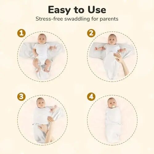 Fermuarlı Mama Çita Bebek Kundak Battaniyesi, Yenidoğan Kundak Tulumu, Bebek Kundak Uyku Tulumu 1,8-3,2 kg, Erkek Bebek Kız Bebek için Bebek Kundak Sargısı - 4