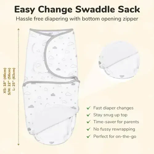 Mama Cheetah Baby Swaddle Blanket with Zipper, Newborn Swaddle Sack, Baby Swaddles Sleep Sack 3-6 Months, Baby Swaddle Wrap for Baby Boy & Baby Girl, 3-Pack - 3