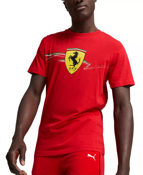 Ferrari Erkaklarning Qisqa Yengli Race Shield Grafik Tebolsi Rosso Corsa - 1