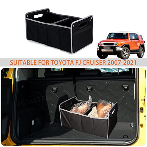 Fgtagtal Car Trunk Organizer Compatible with Toy*ta FJ Cruiser 2007-2021, Foldable Trunk Storage Organizer, Multi-Compartment Oxford Cloth Car Organizer and Storage, Space Saving, 1PCS - 6