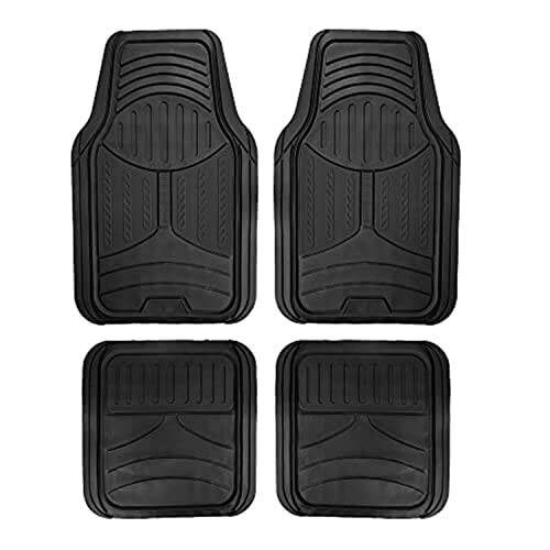 FH Group Automotive Floor Mats - Heavy-Duty Monster Eye Rubber Floor Mats for Cars, Universal Fit Full Set, ClimaProof Floor Mats, Trimmable Floor Mats For Most Sedan, SUV, Truck Floor Mats Black - 1