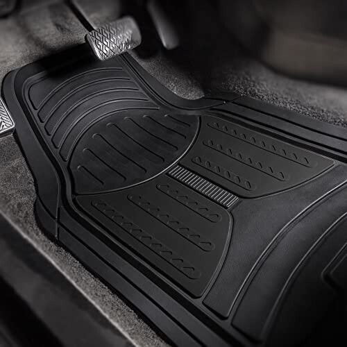 FH Group Automotive Floor Mats - Heavy-Duty Monster Eye Rubber Floor Mats for Cars, Universal Fit Full Set, ClimaProof Floor Mats, Trimmable Floor Mats For Most Sedan, SUV, Truck Floor Mats Black - 2