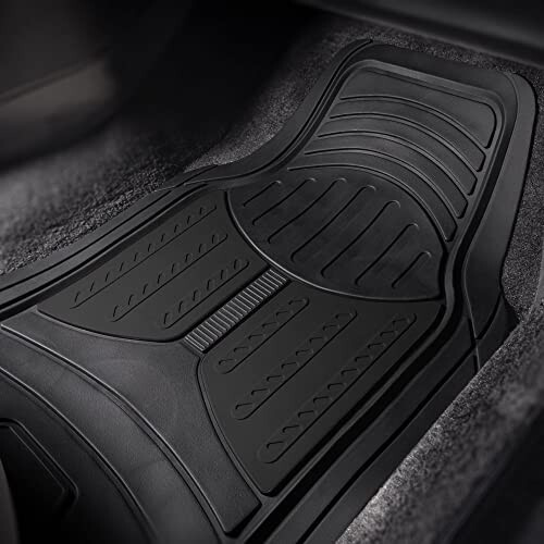 FH Group Automotive Floor Mats - Heavy-Duty Monster Eye Rubber Floor Mats for Cars, Universal Fit Full Set, ClimaProof Floor Mats, Trimmable Floor Mats For Most Sedan, SUV, Truck Floor Mats Black - 3