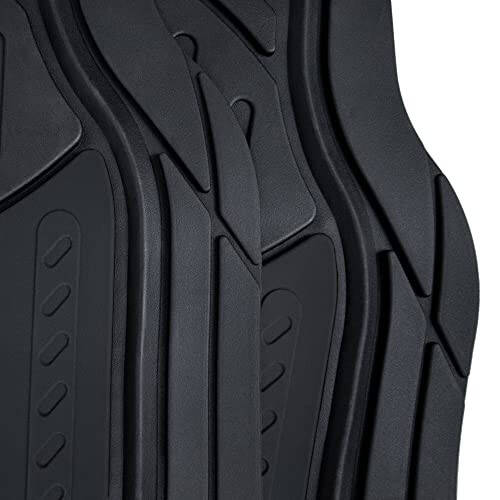 FH Group Automotive Floor Mats - Heavy-Duty Monster Eye Rubber Floor Mats for Cars, Universal Fit Full Set, ClimaProof Floor Mats, Trimmable Floor Mats For Most Sedan, SUV, Truck Floor Mats Black - 4