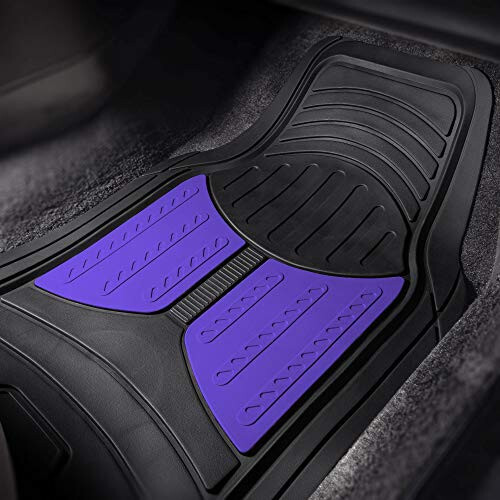 FH Group Automotive Floor Mats - Heavy-Duty Monster Eye Rubber Floor Mats for Cars, Universal Fit Full Set, ClimaProof Floor Mats, Trimmable Floor Mats For Most Sedan, SUV, Truck Floor Mats Blue - 4