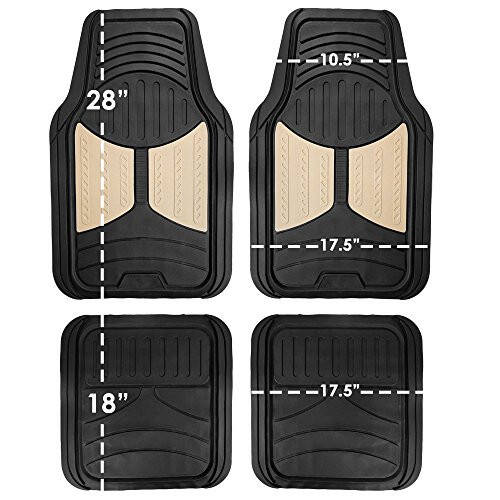 FH Group Automotive Floor Mats - Heavy-Duty Monster Eye Rubber Floor Mats for Cars, Universal Fit Full Set, Climaproof Floor Mats, Trimmable Floor Mats for Most Sedan, SUV, Truck Floor Mats Burgundy - 5