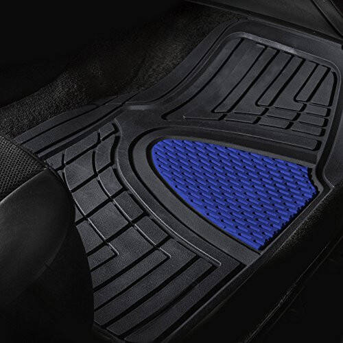 FH Group Automotive Floor Mats - Heavy-Duty Rubber Floor Mats for Cars, Universal Fit Full Set, Climaproof Floor Mats, Trimmable Floor Mats for Most Sedan, SUV, Truck Floor Mats Blue - 5