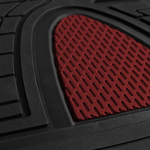 FH Group Automotive Floor Mats - Heavy-Duty Rubber Floor Mats for Cars, Universal Fit Full Set, Climaproof Floor Mats, Trimmable Floor Mats for Most Sedan, SUV, Truck Floor Mats Burgundy - 6