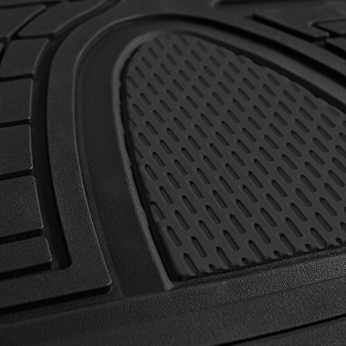 FH Group Automotive Floor Mats - Heavy-Duty Rubber Floor Mats for Cars, Universal Fit Full Set, Climaproof & Trimmable Floor Mats for Most Sedan, SUV, Truck, Black - 6