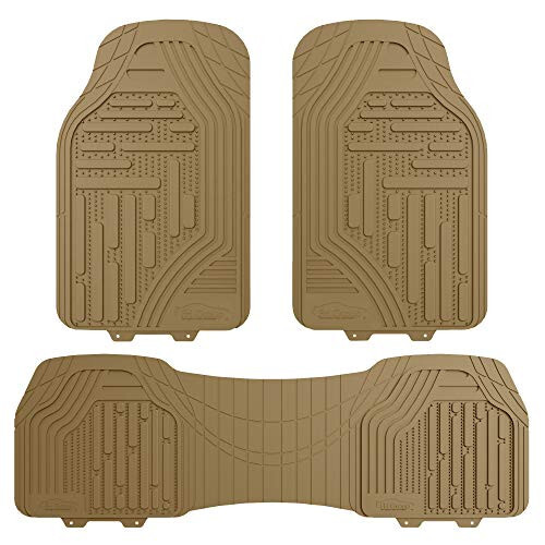 FH Group F11322 Classic Rubber Trimmable Floor Mats (Beige) Full Set - Universal Fit for Cars Trucks and SUVs - 8