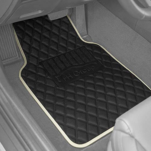 FH Group Floor Mats - Faux Leather Floor Mats for Cars, Universal Fit Automotive Floor Mats, All Purpose Car Floor Mats, PU Leather Protector Mat for Most Sedan, SUV, Truck Floor Mats Beige - 3