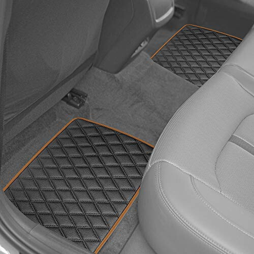 FH Group Floor Mats - Faux Leather Floor Mats for Cars, Universal Fit Automotive Floor Mats, All Purpose Car Floor Mats, PU Leather Protector Mat for Most Sedan, SUV, Truck Floor Mats Brown - 5