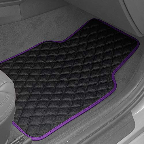 FH Group Floor Mats - Faux Leather Floor Mats for Cars, Universal Fit Automotive Floor Mats, All Purpose Car Floor Mats, PU Leather Protector Mat for Most Sedan, SUV, Truck Floor Mats Purple - 3