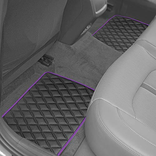 FH Group Floor Mats - Faux Leather Floor Mats for Cars, Universal Fit Automotive Floor Mats, All Purpose Car Floor Mats, PU Leather Protector Mat for Most Sedan, SUV, Truck Floor Mats Purple - 4