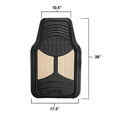 FH Group Otomotiv Paspasları - Ağır Hizmet Tipi Canavar Gözü Araba Paspasları, Evrensel Uyumluluk Tam Set, Climaproof Paspaslar, Çoğu Sedan, SUV, Kamyon Paspasları İçin Kesilebilir Paspaslar Kauçuk Gri - 6