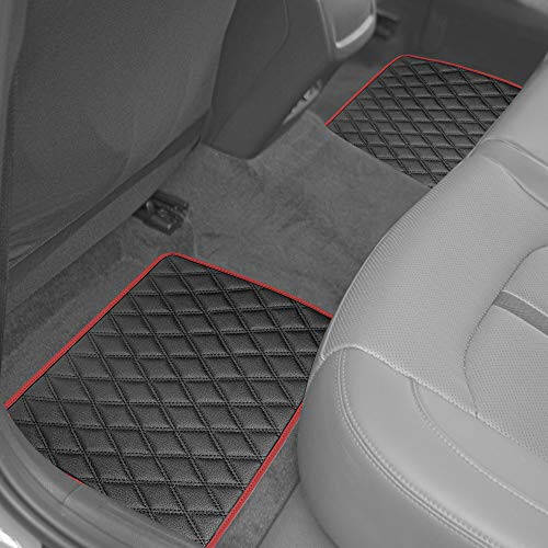 FH Group Universal Fit Diamond Pattern Faux Leather Automotive Floor Mats aksariyat avtomobillar, SUV va yuk mashinalariga mos keladi Burgundy - 3